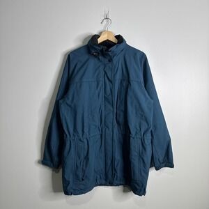 Eddie Bauer Jacket Womens Medium Blue Gore-Tex Waterproof Outdoor Parka Coat